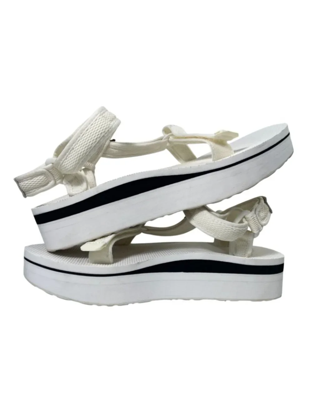 Teva Flatform Universal Mesh Sandals 10 Bright White Casual Summer Beach Resort